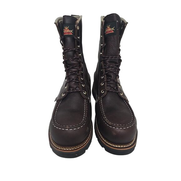 Thorogood Men's 8" Flyway Waterproof Moc Toe Work Boot U.S.A.814-4141 Brown 12EE - Picture 6 of 7